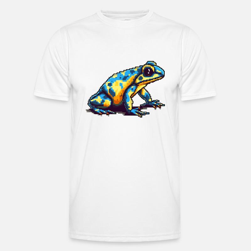 Bunter Pixel 8 Bit Pfeilgiftfrosch - Männer Funktions-T-Shirt - Weiß