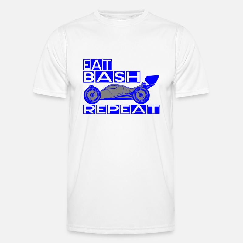 eat bash repeat blue Männer Funktions-T-Shirt