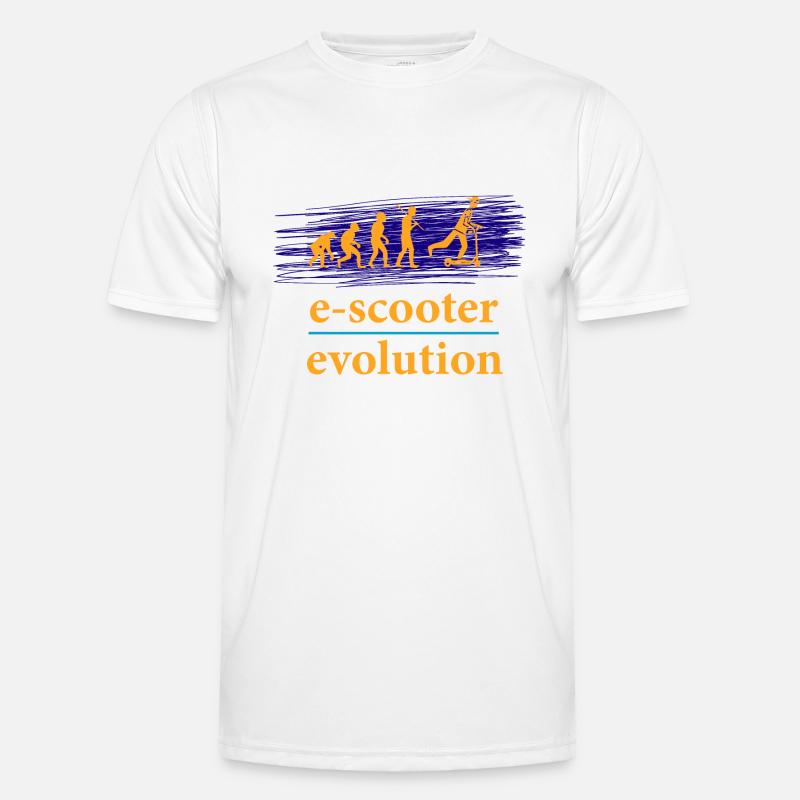 E-Scooter E-Roller Scooter - Männer Funktions-T-Shirt - Weiß