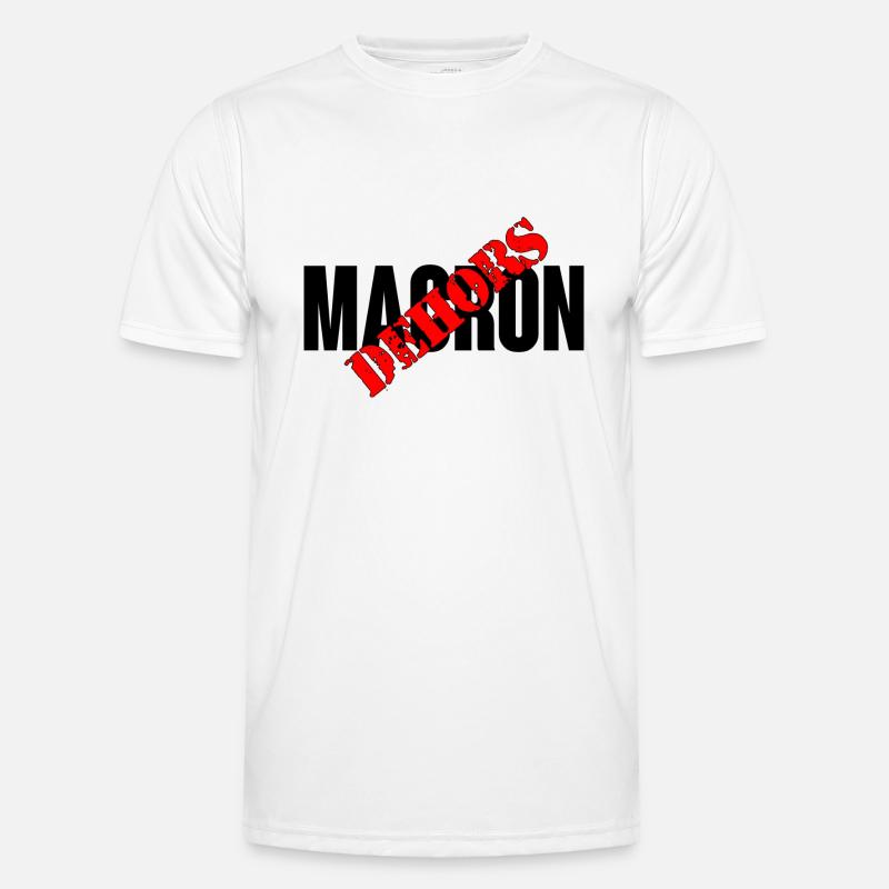 Macron raus - Männer Funktions-T-Shirt - Weiß