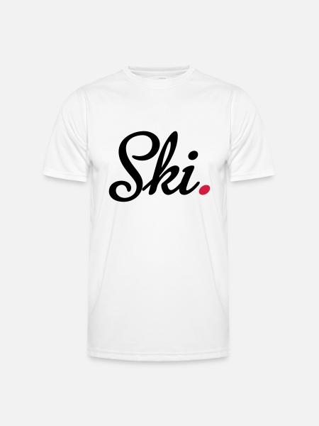 ski - Männer Funktions-T-Shirt - Weiß