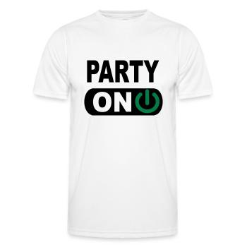party - Men's Functional T-Shirt - white - Front - AI Model Male 178 dark (178cm)