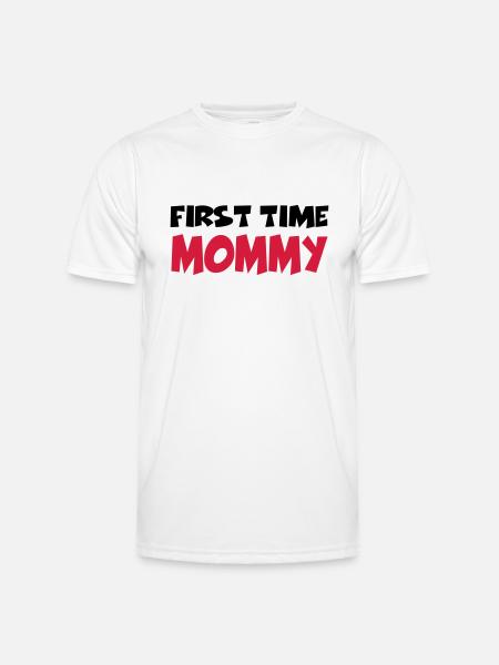 First time Mommy - Männer Funktions-T-Shirt - Weiß