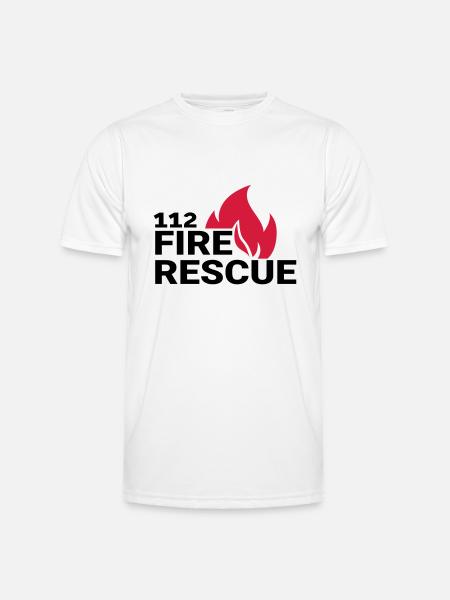 112 firerescue - Men's Functional T-Shirt - white