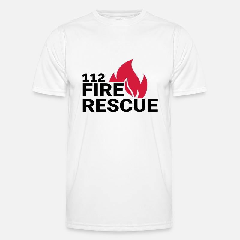 112 firerescue - Men's Functional T-Shirt - white