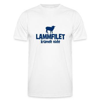 Lammfilet krümelt nicht - Grill - grillen - Männer Funktions-T-Shirt - Weiß - Vorne - AI Model Male 178 dark (178cm)