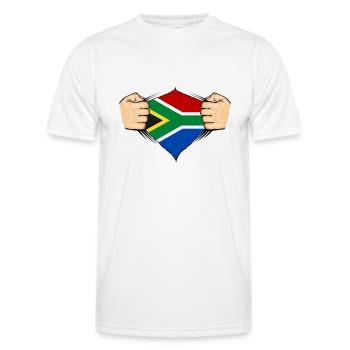 Conception du drapeau de l’Afrique du Sud - T-shirt sport Homme - blanc - Devant - AI Model Male 178 dark (178cm)