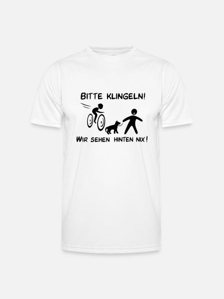Bitte klingeln! Radfahrer-Hund - Männer Funktions-T-Shirt - Weiß