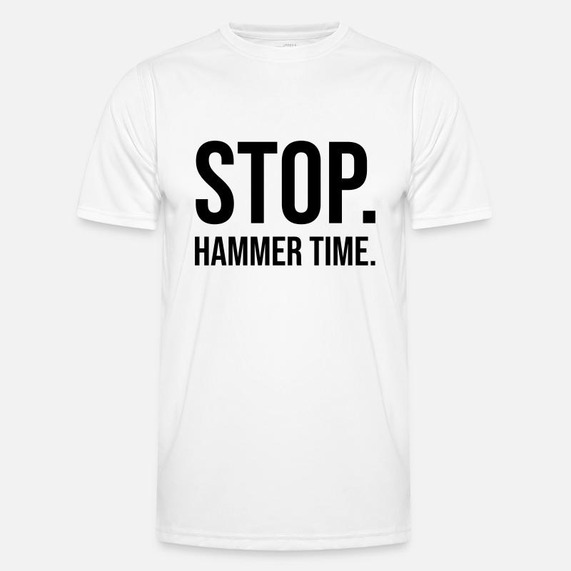 Stop Hammer time - Männer Funktions-T-Shirt - Weiß