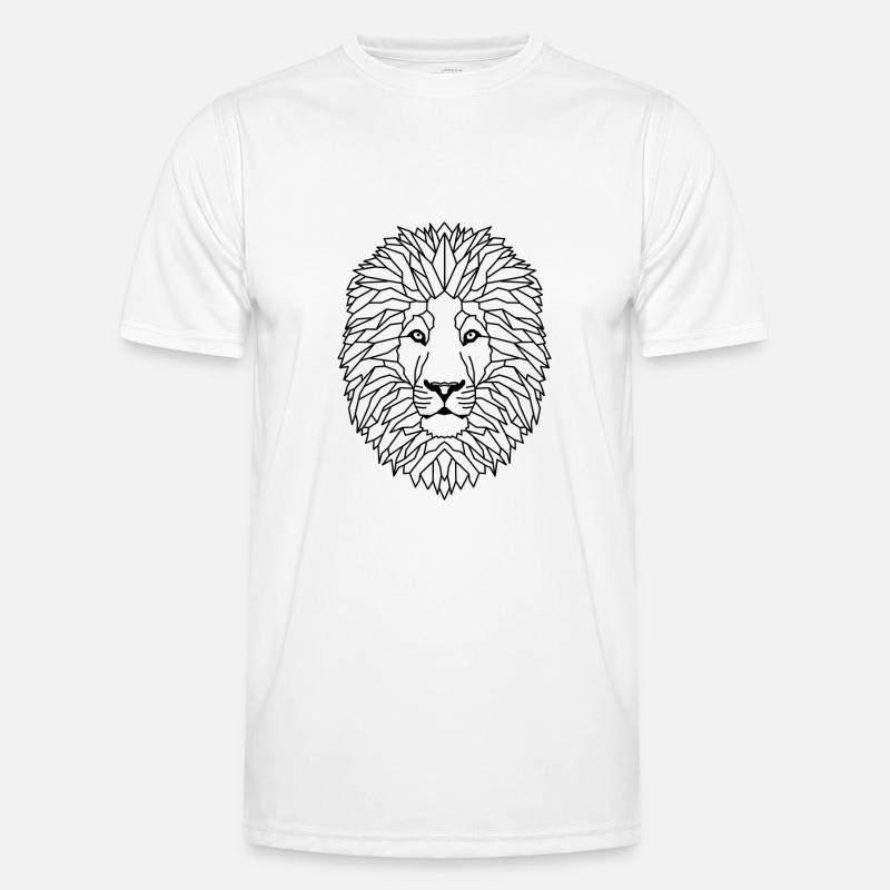 Löwe Geometric Männer Funktions-T-Shirt