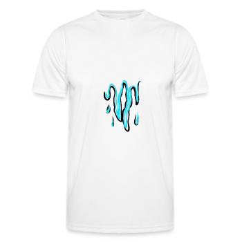 Dripping blue design modern - Men's Functional T-Shirt - white - Front - AI Model Male 178 dark (178cm)