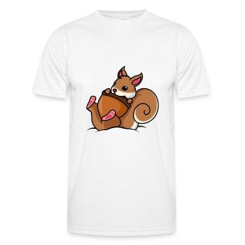 Eichhörnchen Nuss Comic - Männer Funktions-T-Shirt - Weiß - Vorne - AI Model Male 178 dark (178cm)