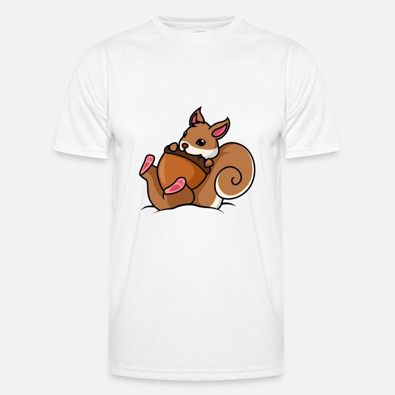 Eichhörnchen Nuss Comic - Männer Funktions-T-Shirt - Weiß