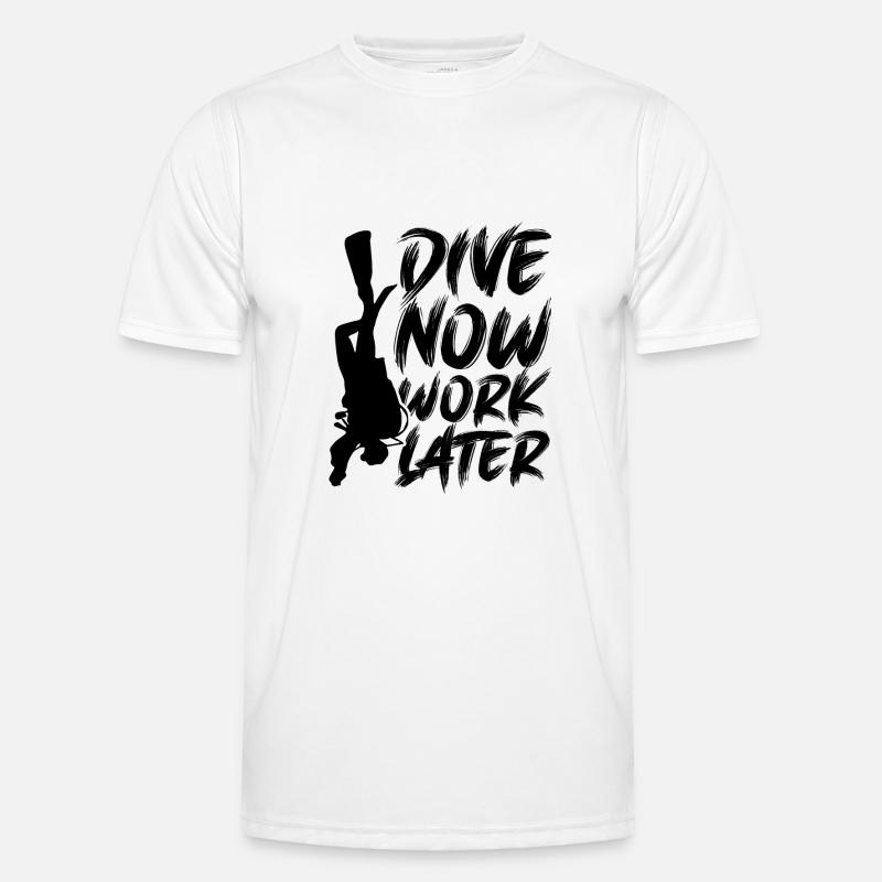 Dive now Tauchen Spruch Männer Funktions-T-Shirt