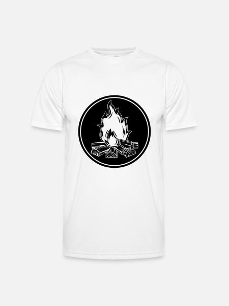 campfire flame symbol fire - Men's Functional T-Shirt - white