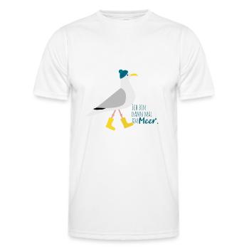 Ich bin dann mal am Meer | Möwe - Männer Funktions-T-Shirt - Weiß - Vorne - AI Model Male 178 dark (178cm)