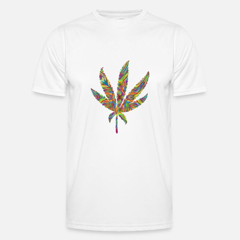 Hanfblatt psychedelisch 2 Männer Funktions-T-Shirt