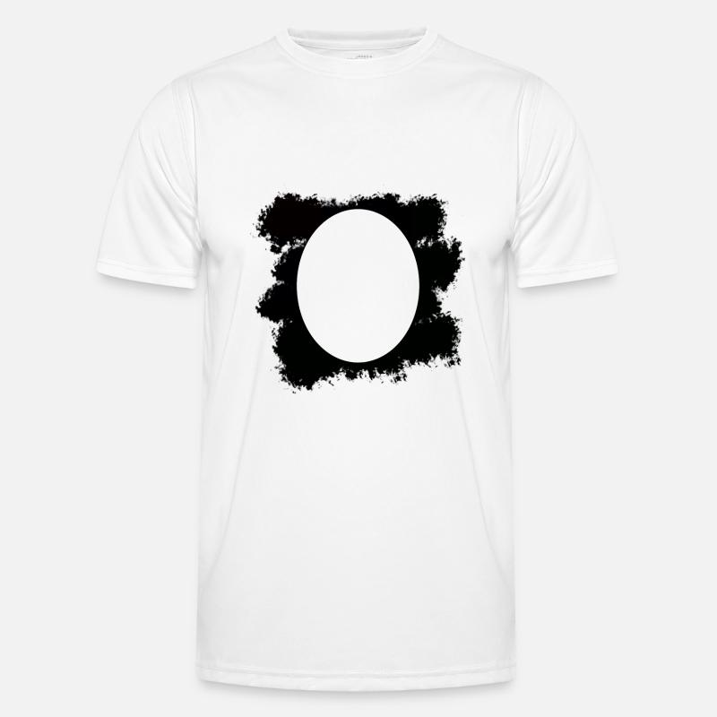 Schwarzer Farbfleck Hintergrund Oval - Männer Funktions-T-Shirt - Weiß