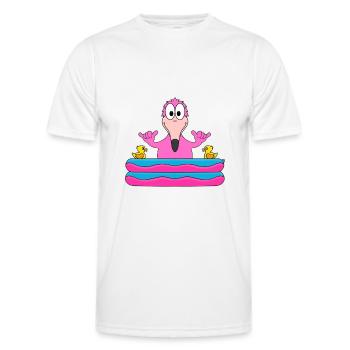 FLAMINGO - PLANSCHBECKEN - SOMMER - BADEN - SHAKA - Männer Funktions-T-Shirt - Weiß - Vorne - AI Model Male 178 dark (178cm)