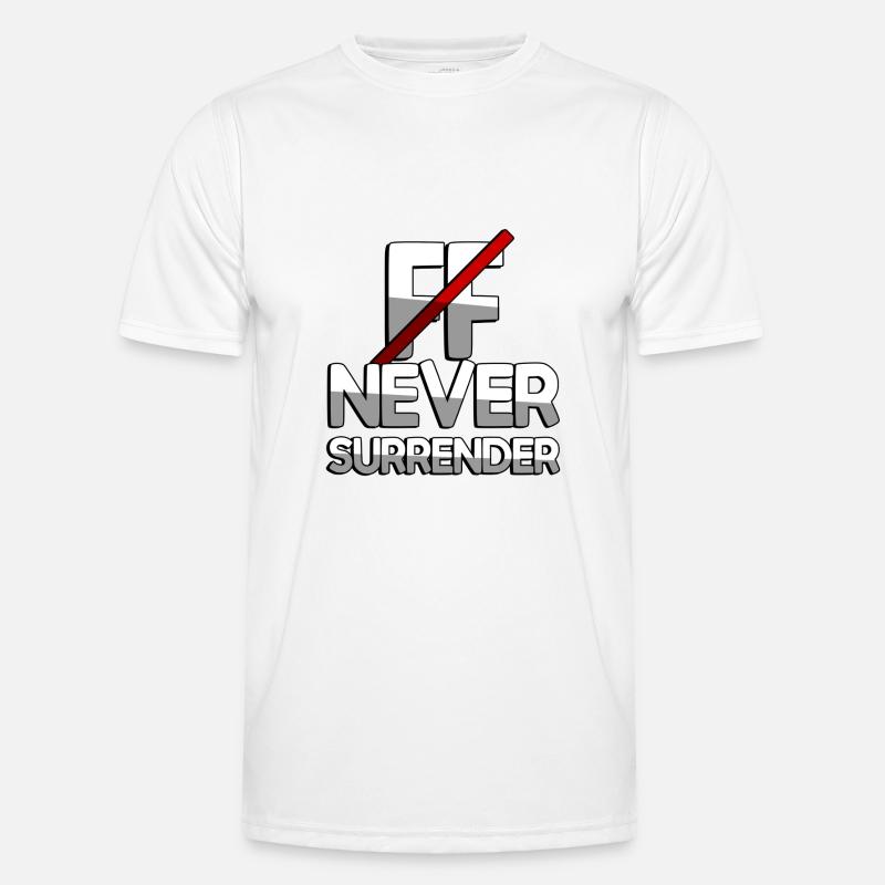 NEVER SURRENDER + FF - Gaming - Männer Funktions-T-Shirt - Weiß