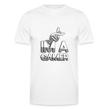 IM A GAMER + ADN - Jeux - T-shirt sport Homme - blanc - Devant - AI Model Male 178 dark (178cm)