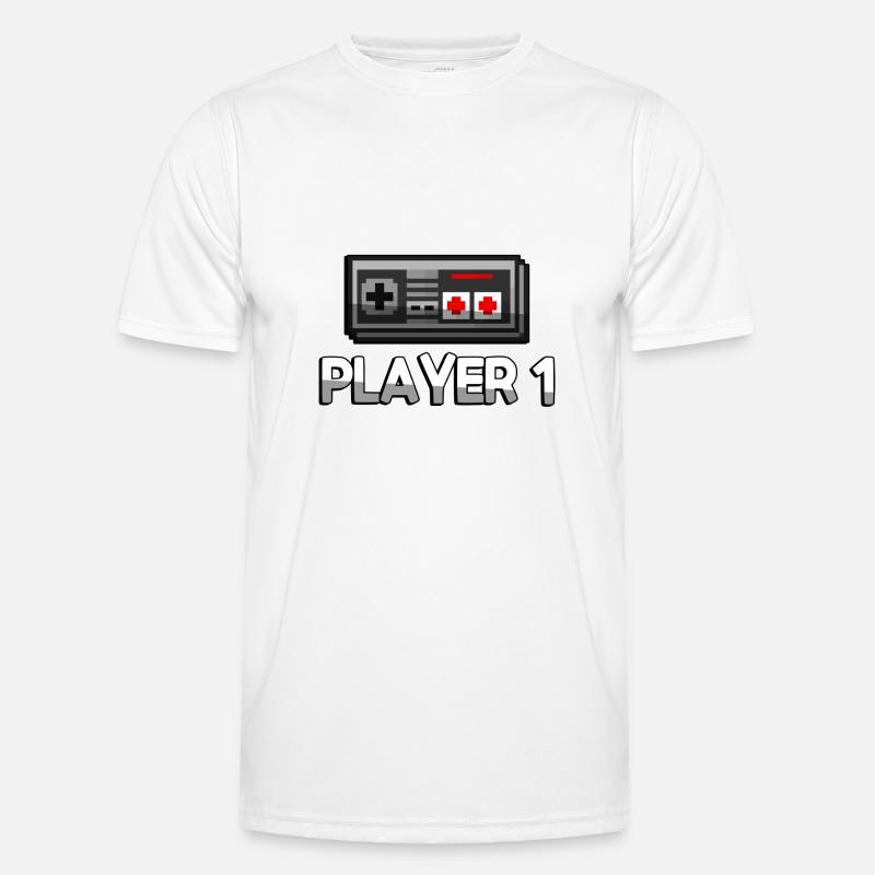 PLAYER 1 + NES Controller - Gaming - Men's Functional T-Shirt - white