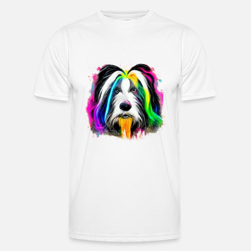 Bearded Collie Design en couleur T-shirt sport Homme