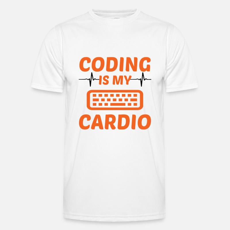 Coding Is My Cardio Programming Coder Computer Gee Männer Funktions-T-Shirt