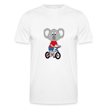 KOALA - FAHRRAD - TIER - TIERISCH - SPORT - Männer Funktions-T-Shirt - Weiß - Vorne - AI Model Male 178 dark (178cm)