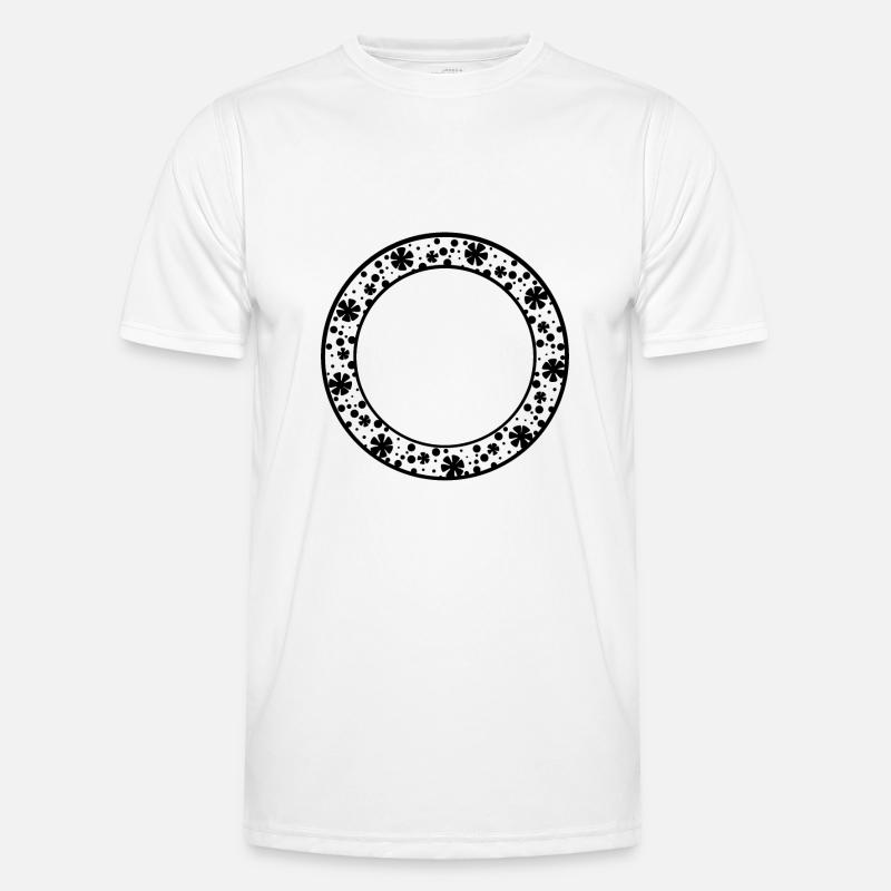 Round frame with floral pattern decoration Men's Functional T-Shirt