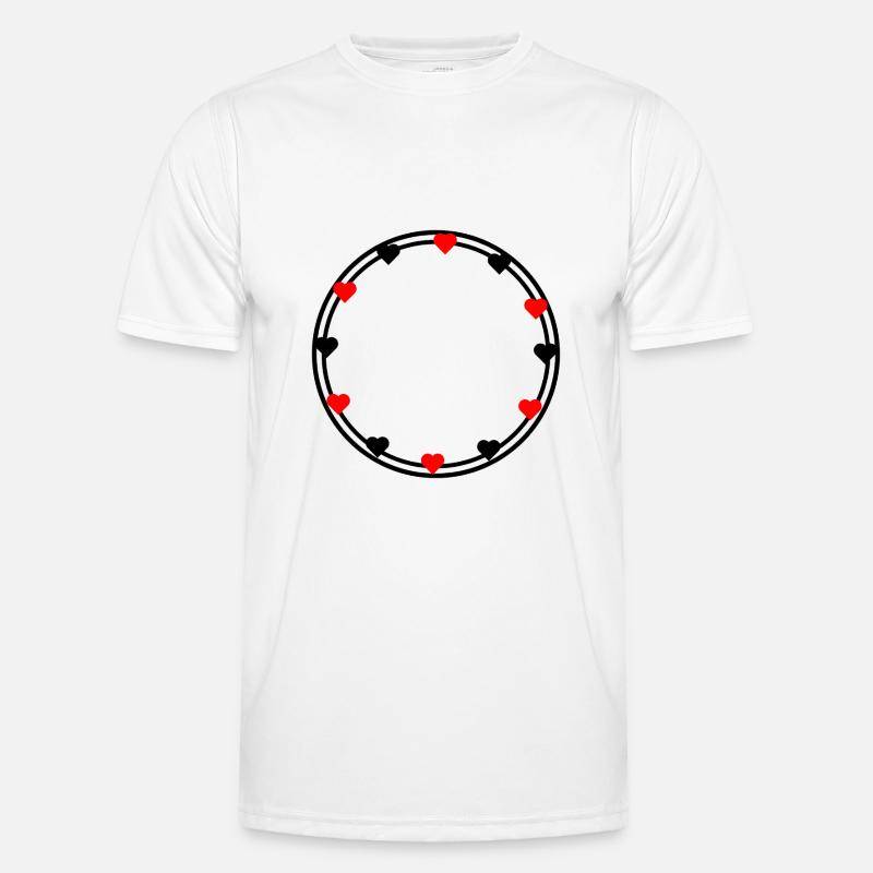 Hearts in round frame decoration Circular Men's Functional T-Shirt