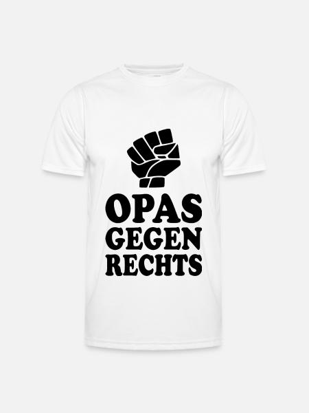 Opas gegen rechts - Männer Funktions-T-Shirt - Weiß
