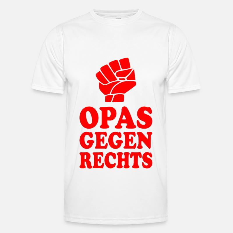 Opas gegen rechts - Männer Funktions-T-Shirt - Weiß