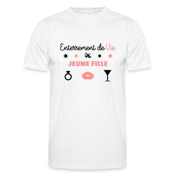 Enterrement de vie de jeune fille / garçon / EVG / - T-shirt sport Homme - blanc - Devant - AI Model Male 178 dark (178cm)
