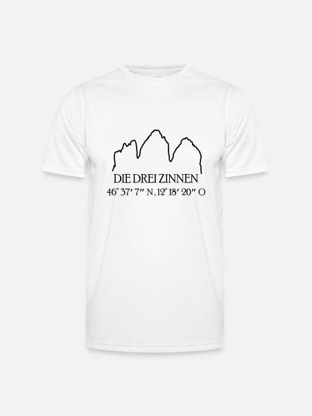 Die Drei Zinnen - Männer Funktions-T-Shirt - Weiß