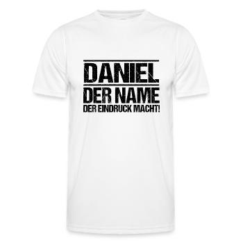 First name Daniel - Men's Functional T-Shirt - white - Front - AI Model Male 178 dark (178cm)