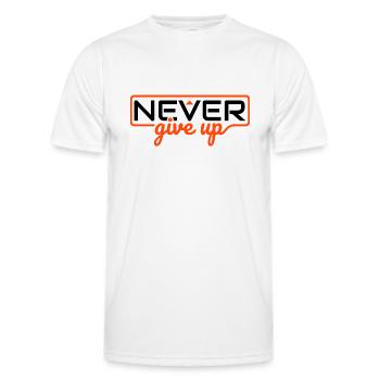 Niemals aufgeben - Männer Funktions-T-Shirt - Weiß - Vorne - AI Model Male 178 dark (178cm)