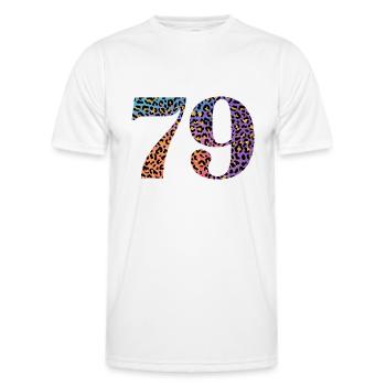 79. Geburtstag Leopard - Männer Funktions-T-Shirt - Weiß - Vorne - AI Model Male 178 dark (178cm)