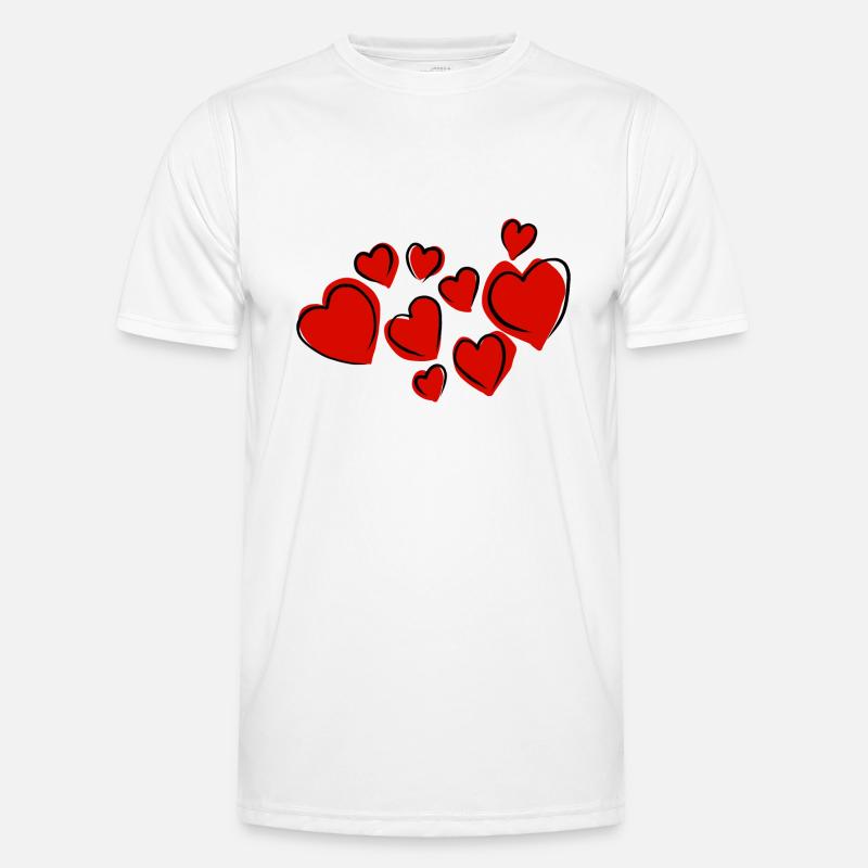 Valentinstag Herz Männer Funktions-T-Shirt