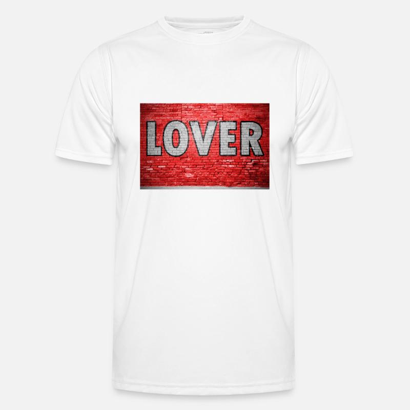 Lover Ziegelsteinmauer Graffiti Männer Funktions-T-Shirt