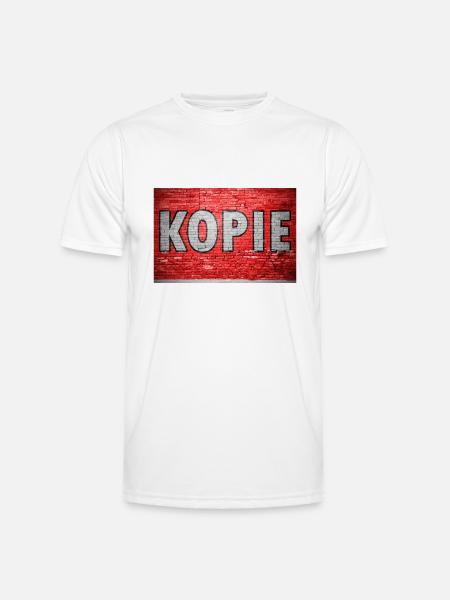 Kopie Ziegelsteinmauer Graffiti - Männer Funktions-T-Shirt - Weiß