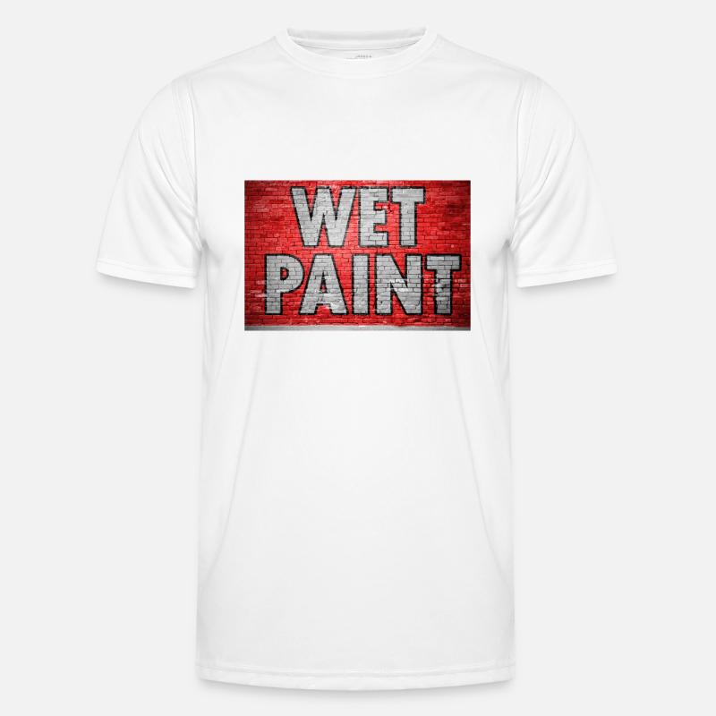 Wet Paint Ziegelsteinmauer Graffiti Männer Funktions-T-Shirt