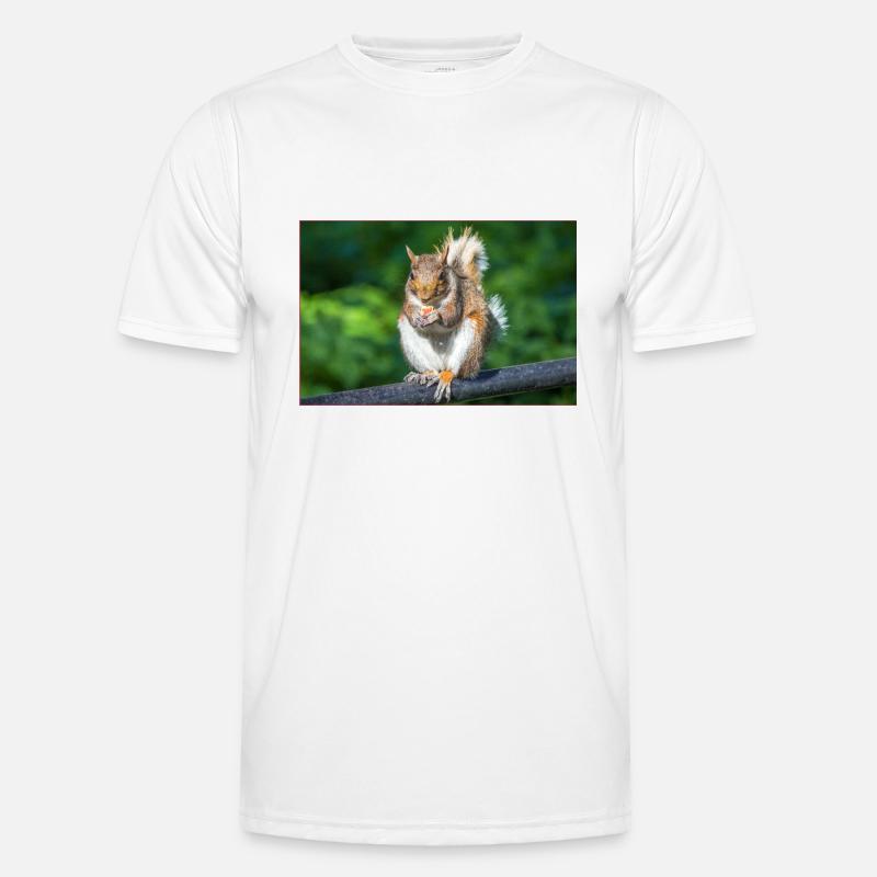 Essen Grauhörnchen Grauhörnchen Sciurus caroline - Männer Funktions-T-Shirt - Weiß