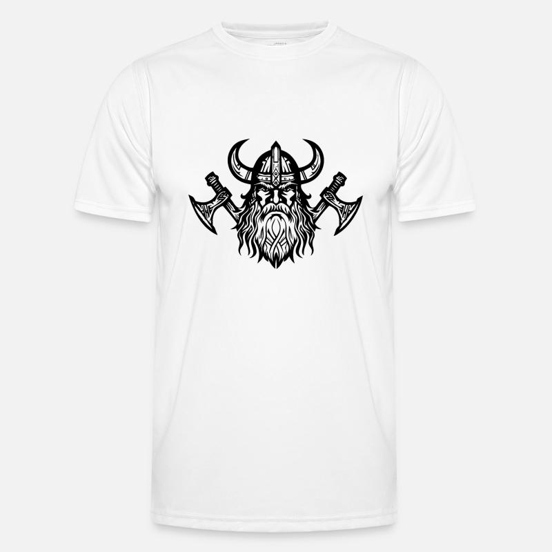 Wikinger mit Axt und Helm Männer Funktions-T-Shirt