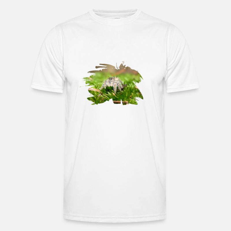 Phidippus texanus jumping spider, spring spinne. Men's Functional T-Shirt