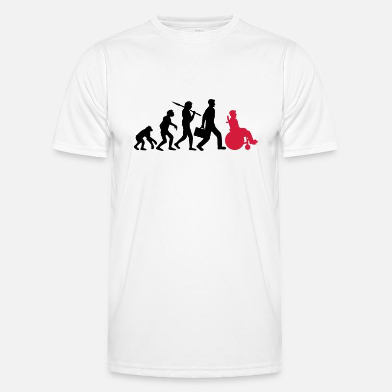 evolution wheelchair development silhouette hindrance - Men's Functional T-Shirt - white