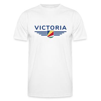 Victoria Seychelles fans: Stylish shirts - Men's Functional T-Shirt - white - Front - AI Model Male 178 dark (178cm)
