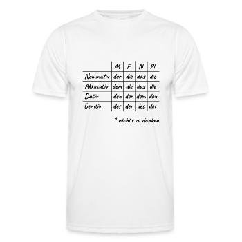 Lustiges Deutsche Grammatik Hilfe Deutsch Lehrer - Männer Funktions-T-Shirt - Weiß - Vorne - AI Model Male 178 dark (178cm)