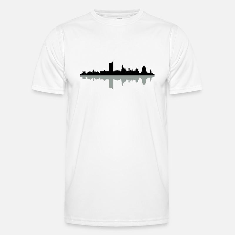 Skyline Leipzig Schatten Männer Funktions-T-Shirt