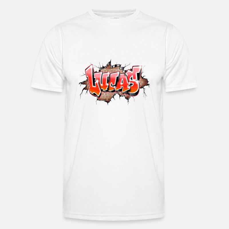 Lucas graffiti name red Männer Funktions-T-Shirt